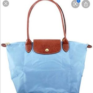 Authentic Light Blue Long Champ Bag. Small